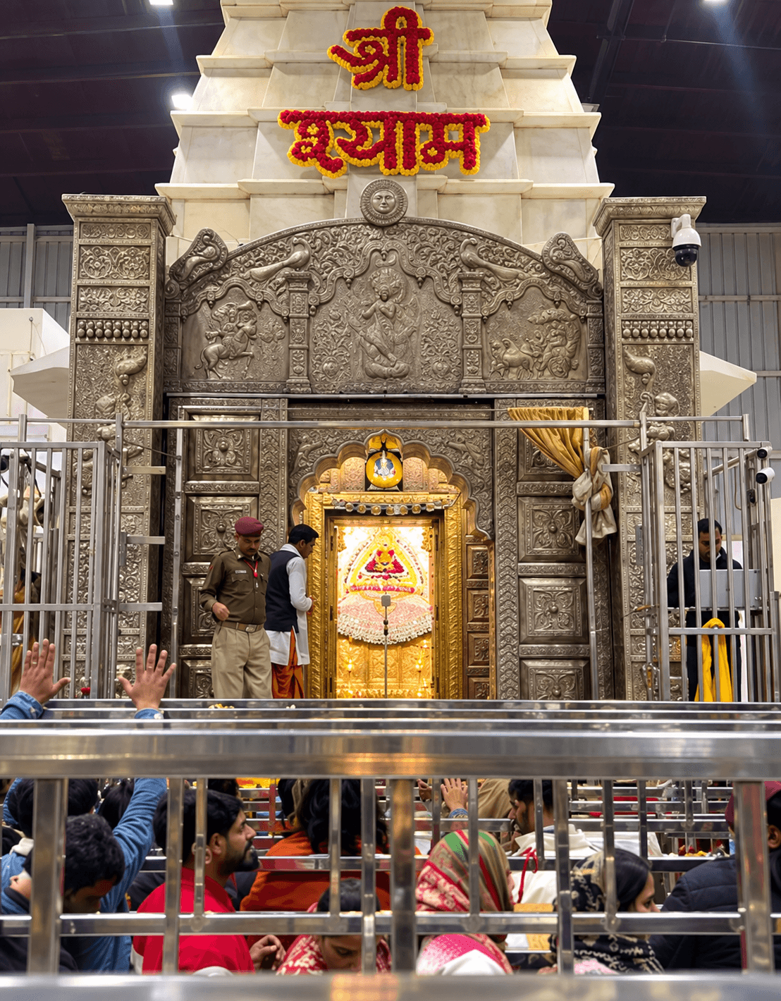 Shree Shyam temple sanctum at Khatu Shyam Ji
